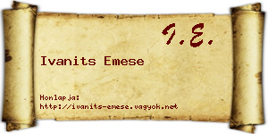 Ivanits Emese névjegykártya
