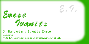 emese ivanits business card